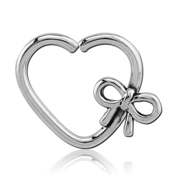 Bow Heart Stainless Continuous Ring Continuous Rings 16g - 3/8" diameter (10mm) Stainless Steel