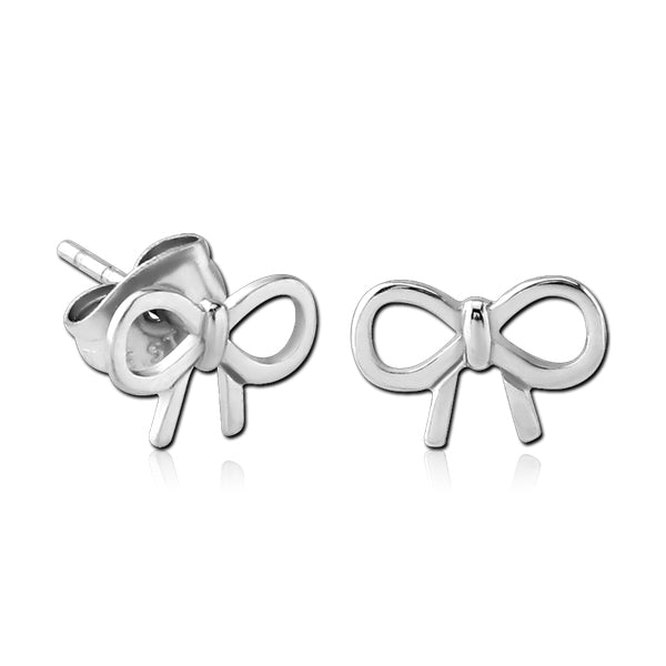 Bow Stainless Stud Earrings Earrings 20 gauge Stainless Steel