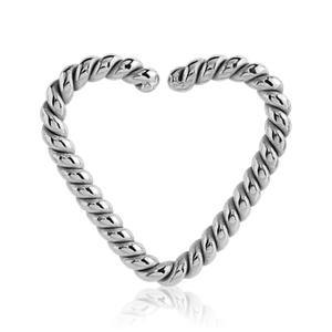 Braided Stainless Heart Continuous Ring Continuous Rings 16g - 3/8