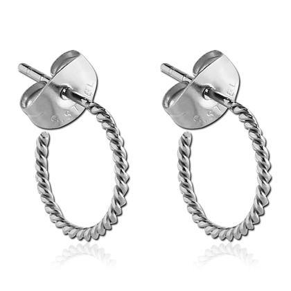 Braided Hoop Stainless Stud Earrings Earrings 20 gauge Stainless Steel