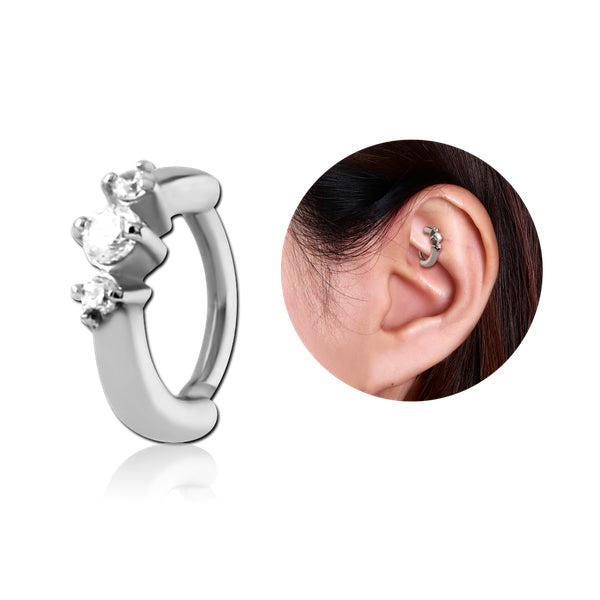 Spiral Hoop Earring Stainless Steel Double Ear Piercing Cartilage