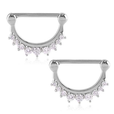 CZ Crown Stainless Nipple Clickers Nipple Clickers 14g - 9/16
