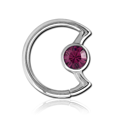 CZ Moon Stainless Continuous Ring Continuous Rings 16g - 3/8