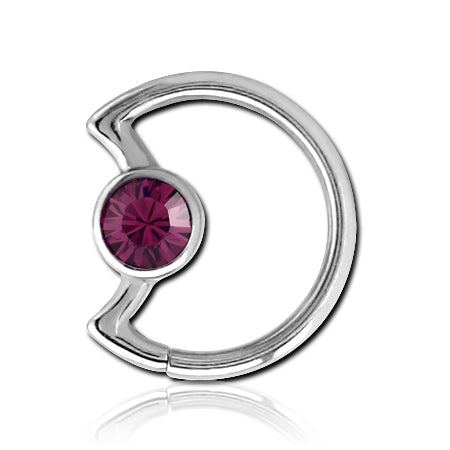 CZ Moon Stainless Continuous Ring Continuous Rings 16g - 3/8
