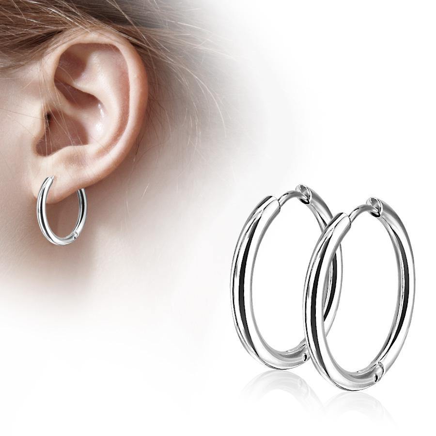 Clicker Hoop Stainless Earrings Earrings 20g - 3/8" diameter (10mm) Stainless Steel