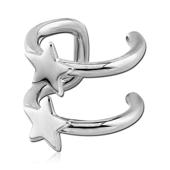 Stainless Double Star Ear Cuff Ear Cuffs Stainless Steel 