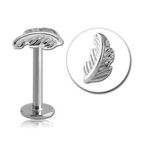 16g Feather Stainless Labret Labrets 16g - 5/16" long (8mm) Stainless Steel