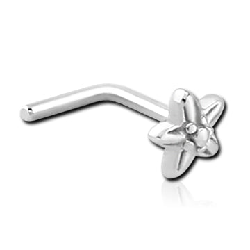 Flower Stainless L-Bend Nose Stud Nose  