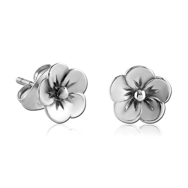 Flower Stainless Stud Earrings Earrings 20 gauge Stainless Steel