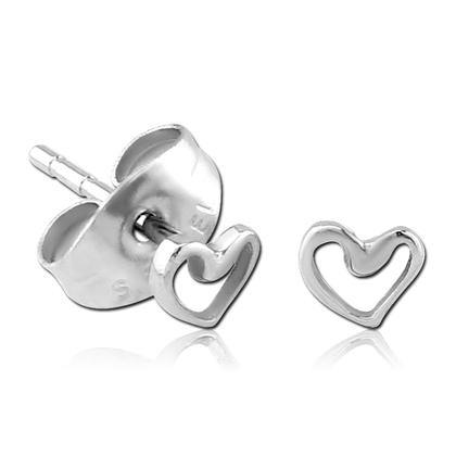 Heart Outline Stainless Stud Earrings Earrings 20 gauge Stainless Steel
