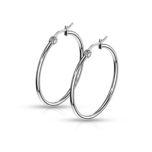 Round Hoop Stainless Earrings Earrings 20g - 35mm diameter Stainless Steel
