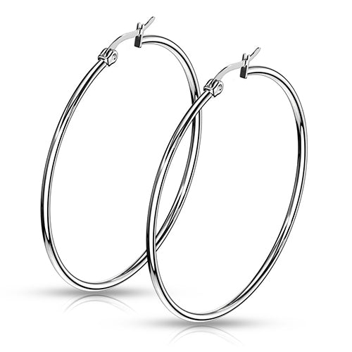 Round Hoop Stainless Earrings Earrings 20g - 50mm diameter Stainless Steel