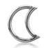 Moon Shaped Stainless Continuous Ring Continuous Rings 16g - 3/8" diameter (10mm) Stainless Steel
