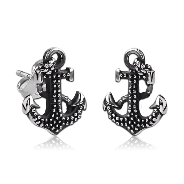 Nautical Anchor Stainless Stud Earrings Earrings 20 gauge Stainless Steel