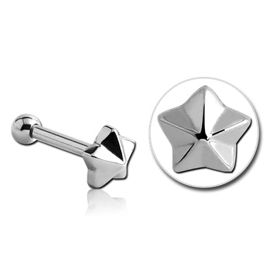 Nautical Star Stainless Cartilage Barbell Cartilage 16g - 5/16