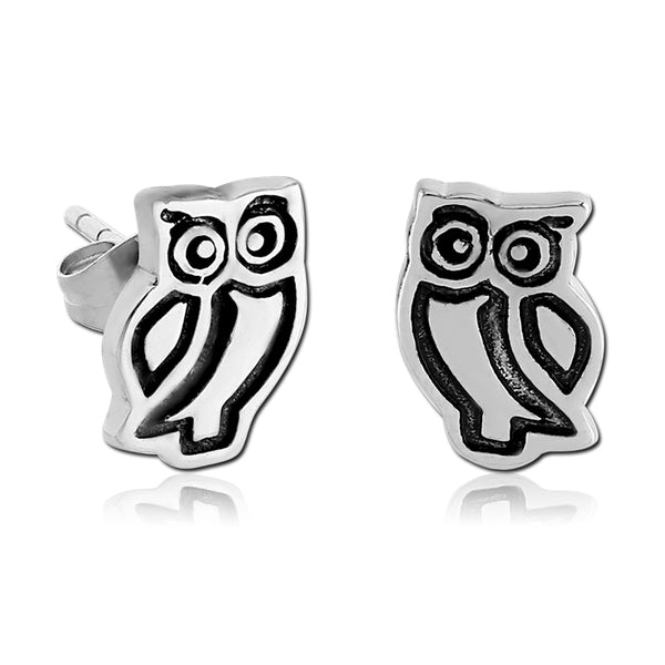 Owl Stainless Stud Earrings Earrings 20 gauge Stainless Steel