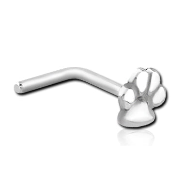 Paw Print Stainless L-Bend Nose Stud Nose  