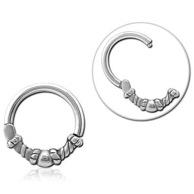 Rope & Ball Stainless Hinged Ring Hinged Rings 16g - 5/16