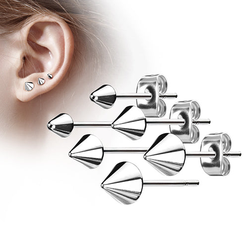 Spike Stainless Stud Earrings Earrings 20g - 3x3mm spikes Stainless Steel