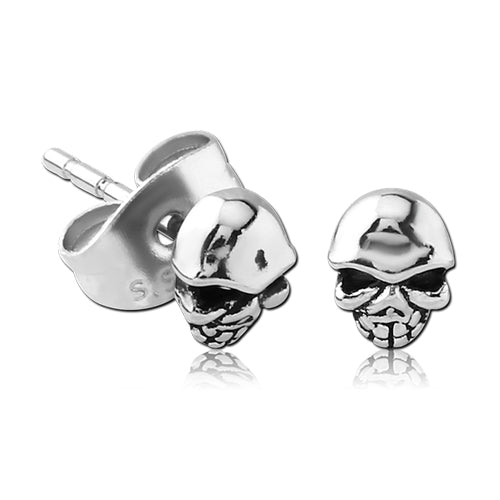 Tiny Skull Stainless Stud Earrings Earrings 20 gauge Stainless Steel
