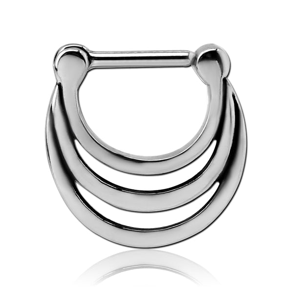 Triple Stack Stainless Septum Clicker Septum Clickers 16g - 1/4