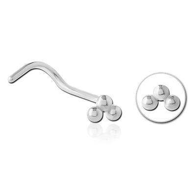 Triple Stud Stainless Nostril Screw Nose  