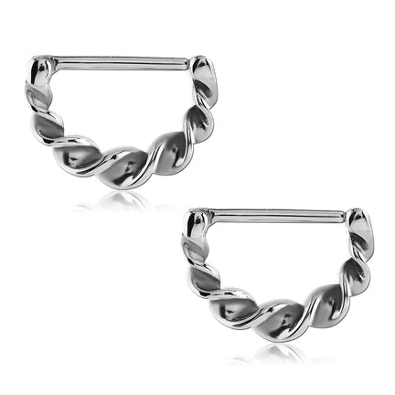 Twirled Stainless Nipple Clickers Nipple Clickers 14g - 15/32