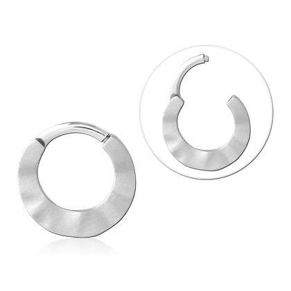 Wavy Matte Stainless Hinged Ring Hinged Rings 16g - 5/16" diameter (8mm) Stainless Steel