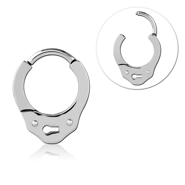 Handcuff Stainless Hinged Ring Hinged Rings 16g - 3/8" diameter (10mm) Stainless Steel