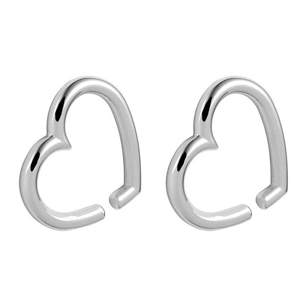 Heart Stainless Hangers Plugs 2 gauge (6mm) Stainless Steel