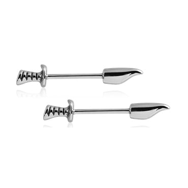 Sword Stainless Nipple Barbells Nipple Barbells 14g - 3/8" long (10mm) Stainless Steel