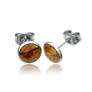 Tamarind Wood Stud Earrings Earrings 20 gauge Stainless Steel