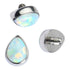 16g Teardrop Opal Titanium End Dermals 16g - 3.5x4.5mm Capri Blue Opal