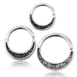 Textured Sterling Silver Continuous Ring Continuous Rings 16g - 1/4" diameter (6mm) .925 Sterling Silver