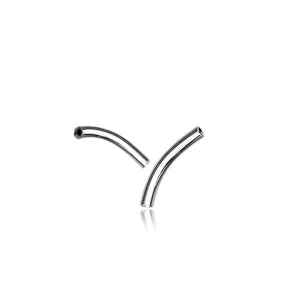 16g Threadless Titanium Curved Post Replacement Parts 16g - 5/16" long (8mm) High Polish (silver)