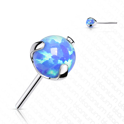 Opal Ball Titanium Threadless End Replacement Parts 3mm Blue Opal
