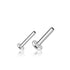 16g Threadless Titanium Labret Post Replacement Parts 16g - 1/4" long (6mm) - 4mm disc High Polish (silver)