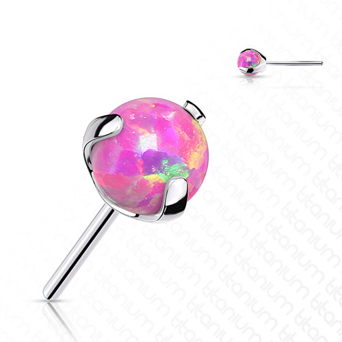 Opal Ball Titanium Threadless End Replacement Parts 3mm Pink Opal