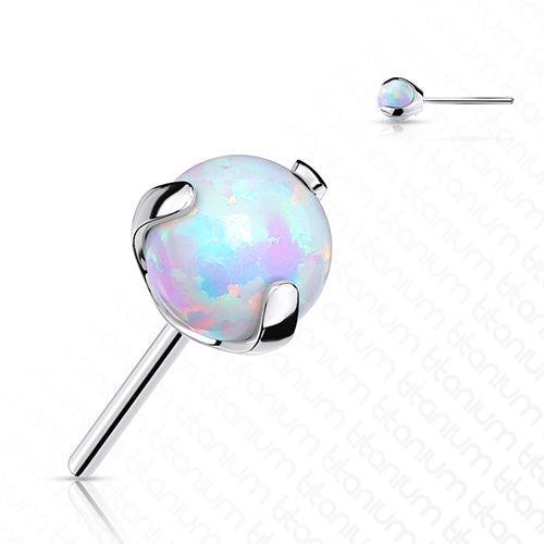 Opal Ball Titanium Threadless End Replacement Parts 3mm White Opal