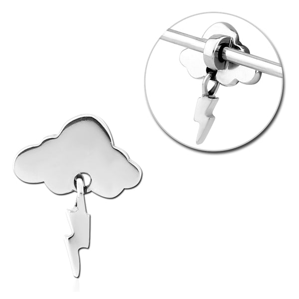 Thundercloud Stainless Barbell Charm Replacement Parts 11.4x14mm Stainless Steel