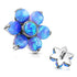 14g Opal Flower Stainless End Dermals 14g - 6mm diameter Blue Opals