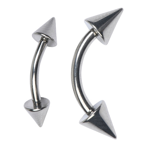 16g Spiked Titanium Curved Barbell (internal) Curved Barbells 16g - 5/16