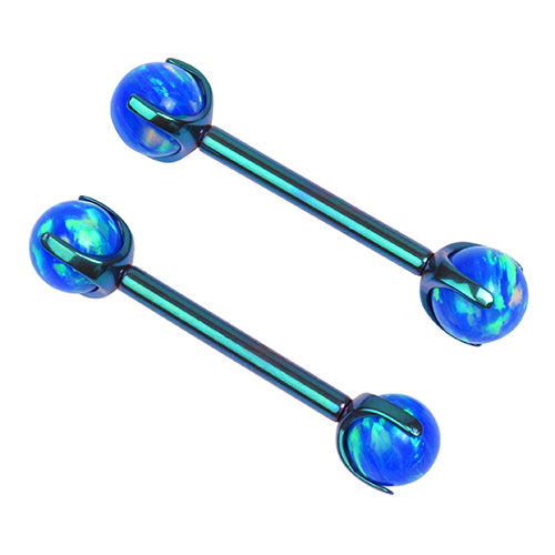 Opal 3-Prong Titanium Nipple Barbells | Tulsa Body Jewelry Opal 3-Prong Titanium Nipple Barbells | Tulsa Body Jewelry