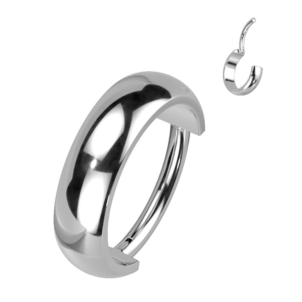 Rounded Cuff Titanium Hinged Ring Hinged Rings 16g - 5/16" diameter (8mm) High Polish (silver)