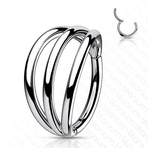 16g Triple Side Spaced Titanium Hinged Ring Hinged Rings  