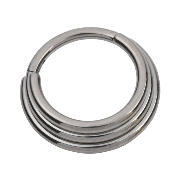 Triple Stack Titanium Hinged Ring Hinged Rings 16g - 11/32" diameter (9mm) High Polish (silver)