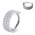Triple Stack Side CZ Titanium Hinged Ring Hinged Rings 16g - 5/16" diameter (8mm) Clear CZs