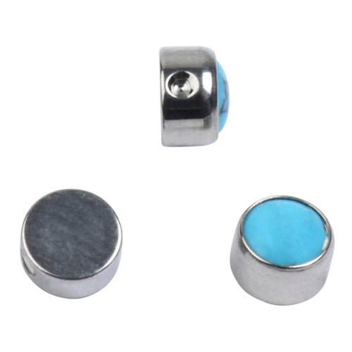 Titanium Gemstone Disc Replacement Bead Replacement Parts 4mm diameter Turquoise