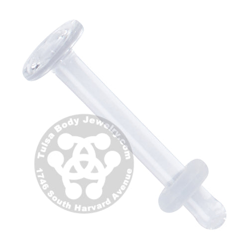 Single Flare Glass Retainer by Glasswear Studios Retainers 18g (1.0mm) - 1/4" long Clear