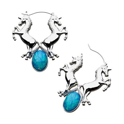 Unicorn Tunnel Hoops Earrings 20 gauge Silver